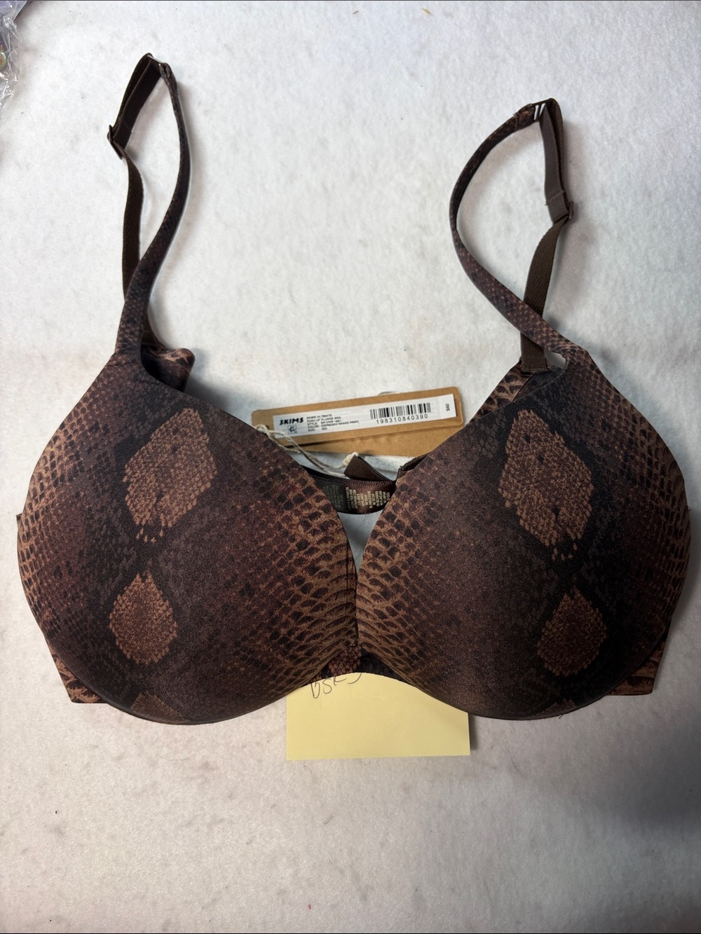 32D Skims ultimate push-up plunge bra, espresso snake print BRUWR 1881